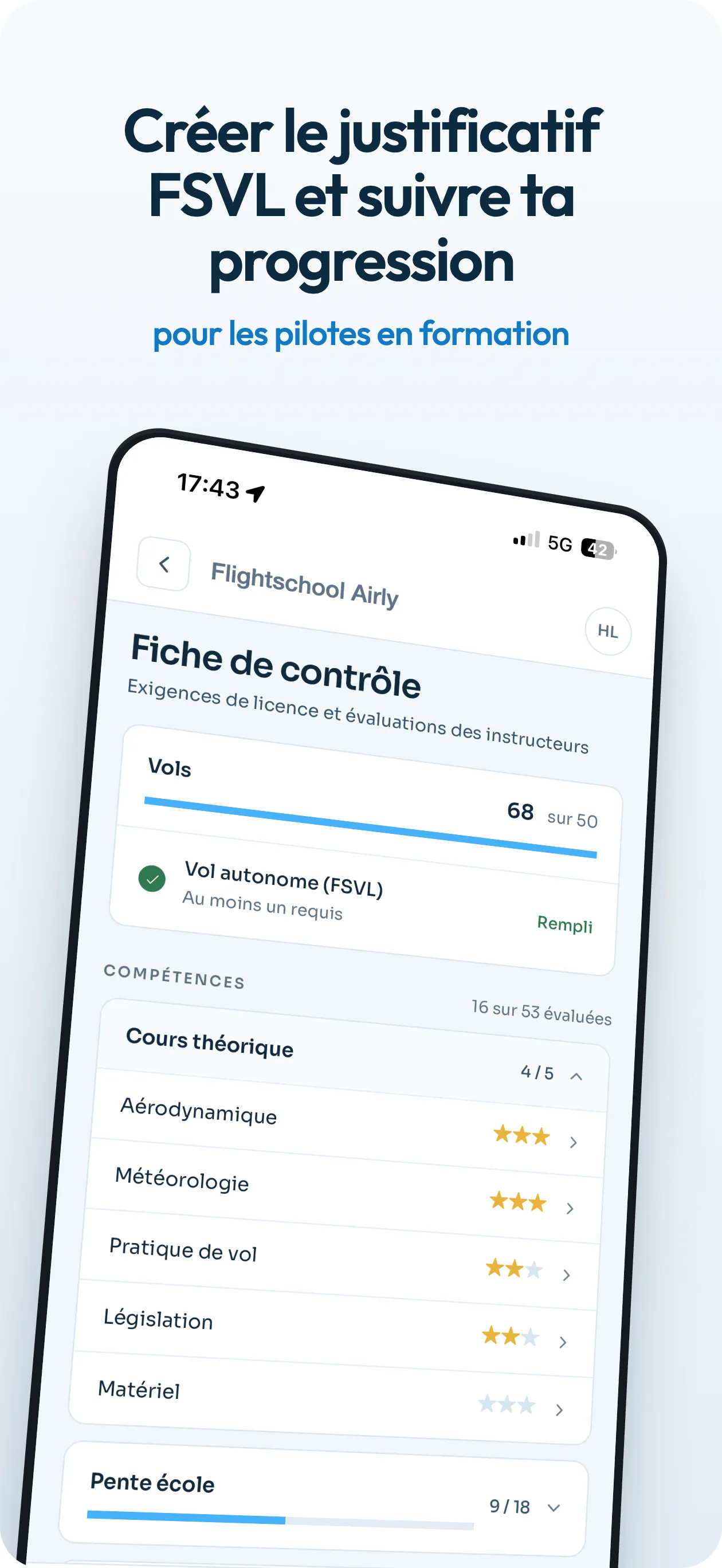Feuille de contrôle - établir la preuve FSVL et suivre la progression