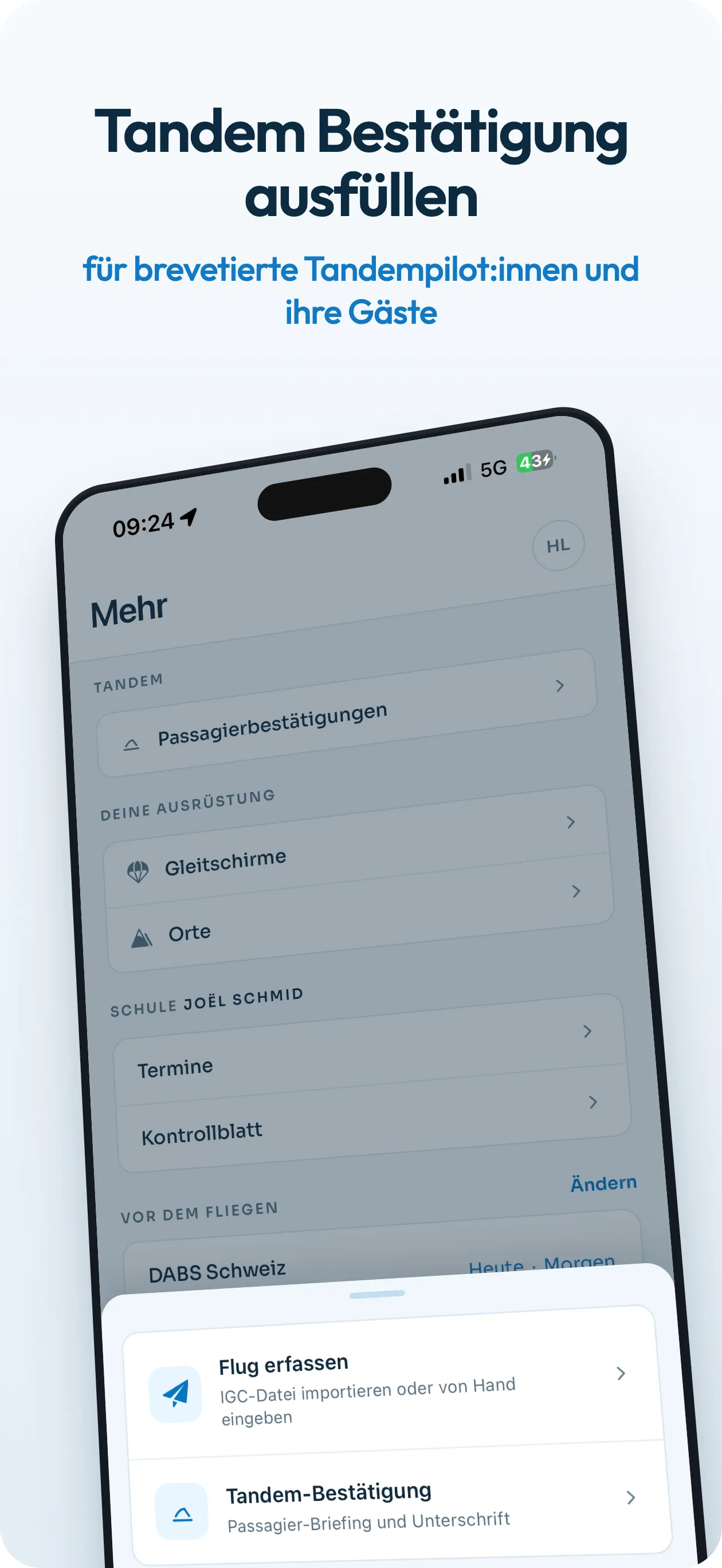 Tandem-Bestätigung ausfüllen - für brevetierte Tandempilot:innen